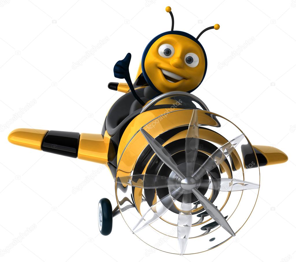 Fun bee on airplane