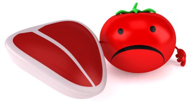 Komik karikatür domates