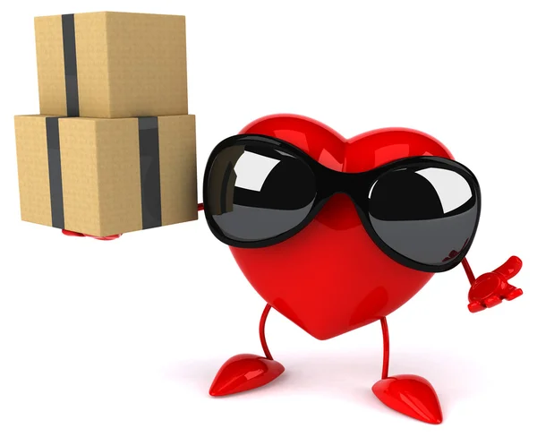 Fun cartoon heart in sunglasses — Stock Photo, Image