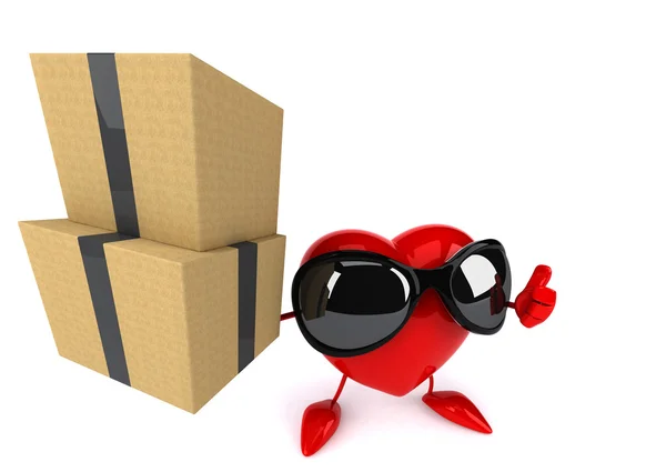 Fun cartoon heart in sunglasses — Stock Photo, Image