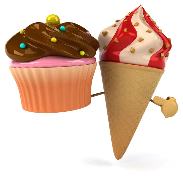 Fun cartoon Ice cream — Stock Photo, Image