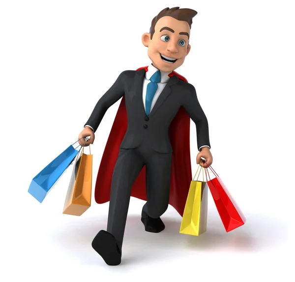 Fun cartoon Super businessman — Stock Photo, Image