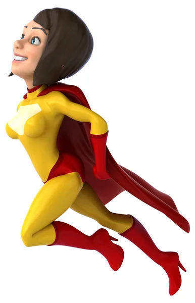 Funny cartoon super woman — Stock Photo, Image