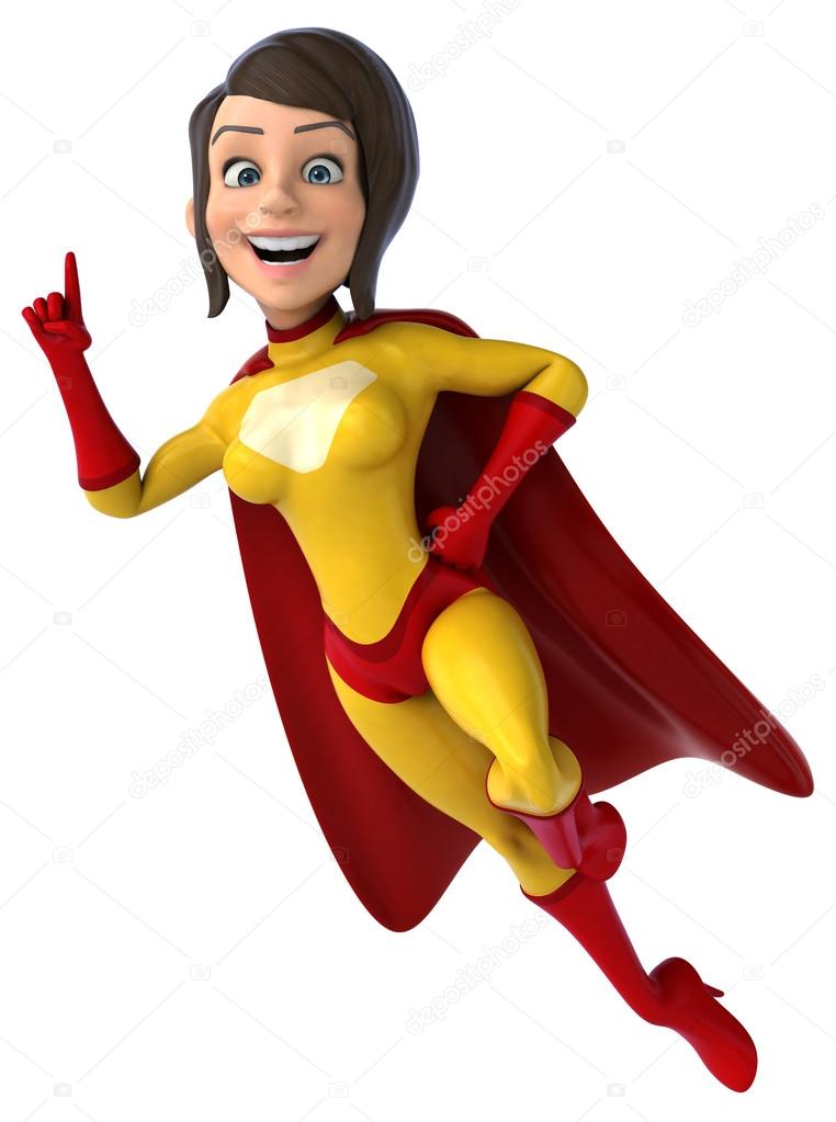 Funny Cartoon Super Woman Stock Photo Image By C Julos