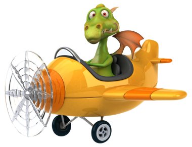 Uçakta uçan eğlenceli ejderha