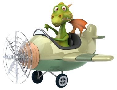 Uçaktaki eğlenceli ejderha