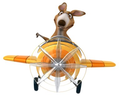 Uçak içinde komik kanguru