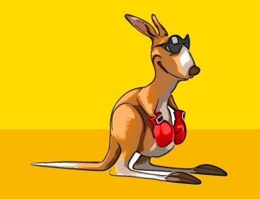 komik karikatür kanguru
