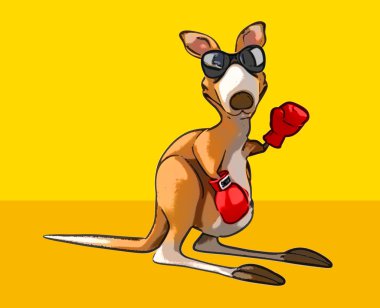 komik karikatür kanguru