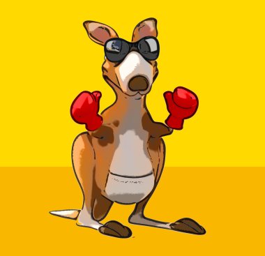 komik karikatür kanguru