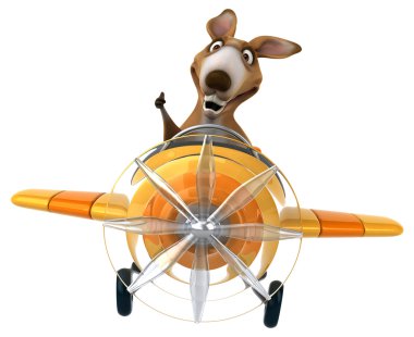 Uçak içinde komik kanguru