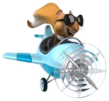 Uçakta eğlenceli çizgi film sincap