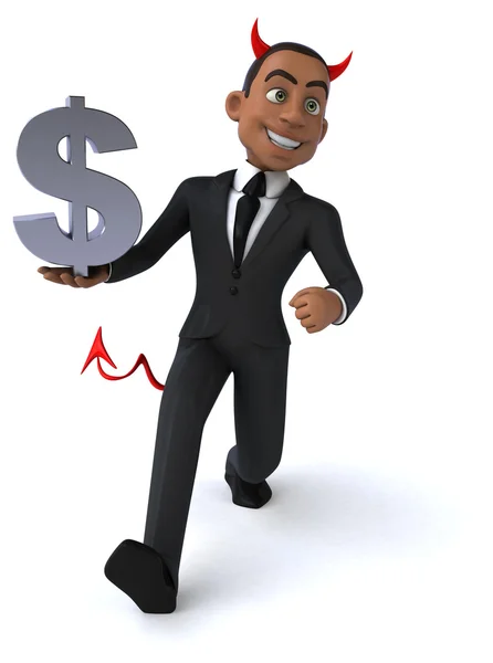 Fun cartoon devil businessman — Stock Photo, Image