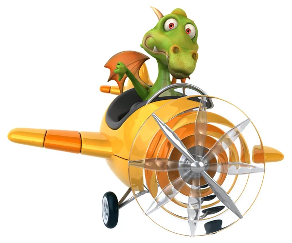 Uçaktaki eğlenceli ejderha