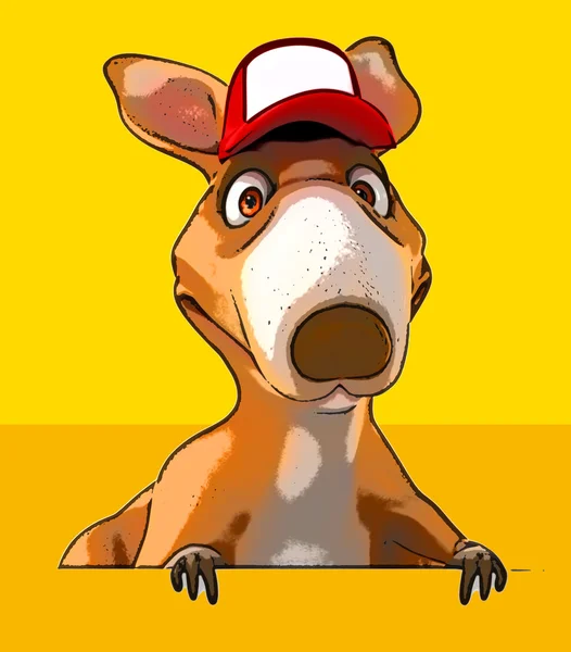 Funny cartoon kangaroo — Stock Photo, Image