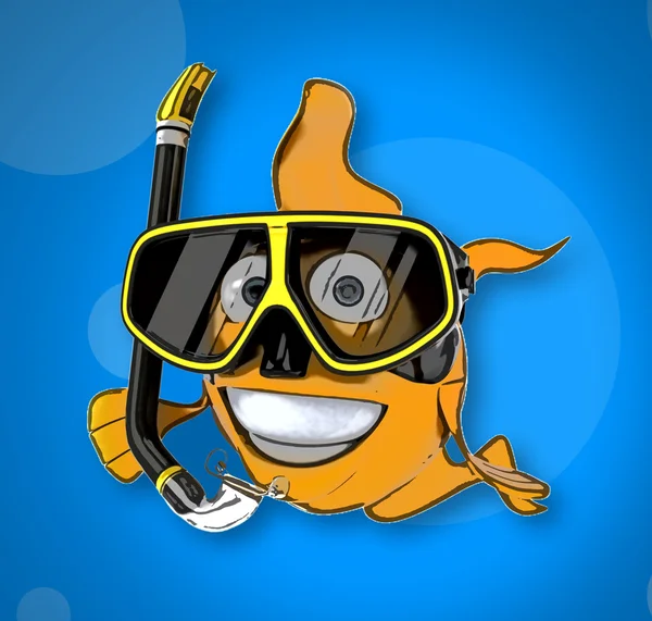 Fun cartoon fish — Stock Photo, Image