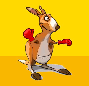 Eğlenceli çizgi film kanguru