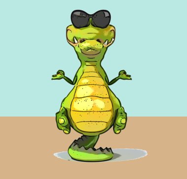 Eğlenceli çizgi film timsah