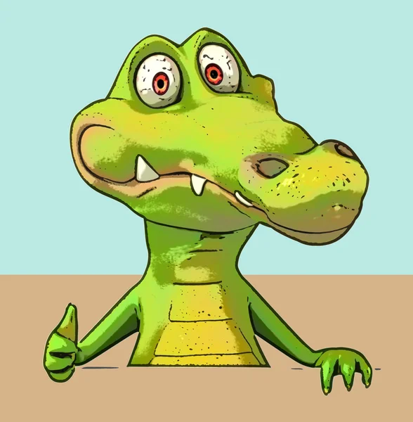 Crocodile de dessin animé amusant — Photo