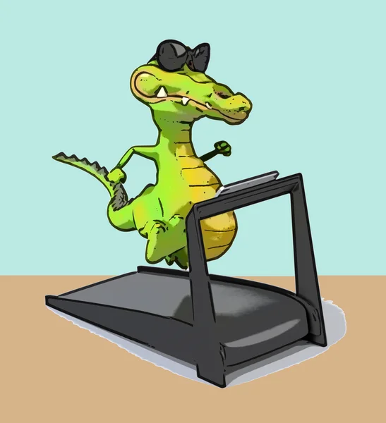 Diversão crocodilo desenhos animados — Fotografia de Stock