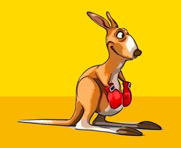 Funny cartoon kangaroo — Stock Photo, Image