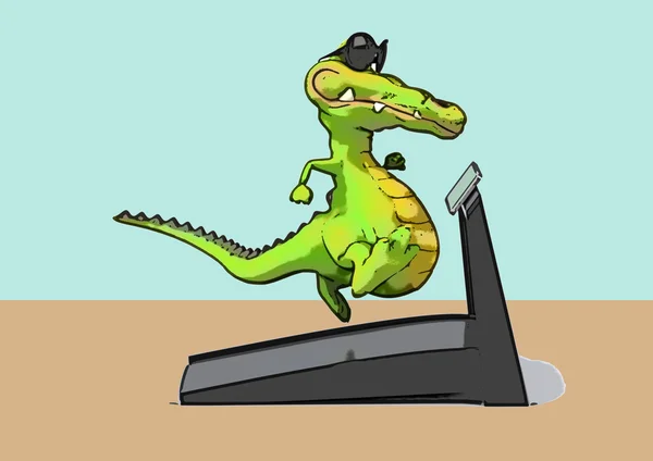 Divertido cocodrilo de dibujos animados —  Fotos de Stock
