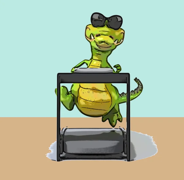 Roliga tecknade krokodil — Stockfoto