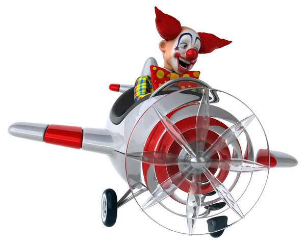 Clown divertente in aereo — Foto Stock