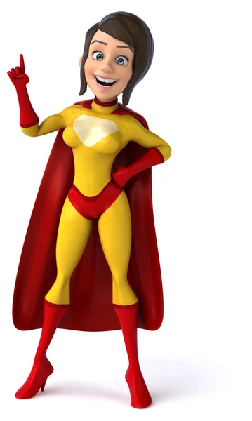 Zeichentrick-Superfrau — Stockfoto