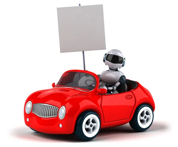 Cartoon Robot en auto — Stockfoto