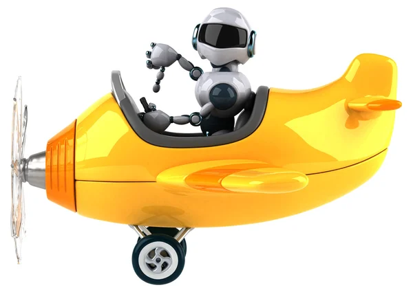 Morsom robot i fly – stockfoto