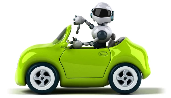 Cartone animato Robot e auto — Foto Stock