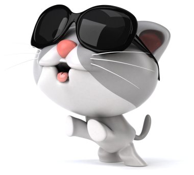 eğlenceli bir karikatür kedi