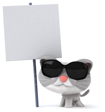 eğlenceli bir karikatür kedi