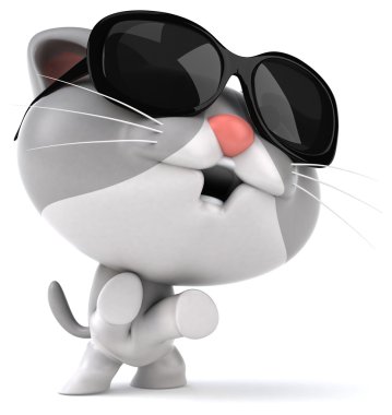 eğlenceli bir karikatür kedi