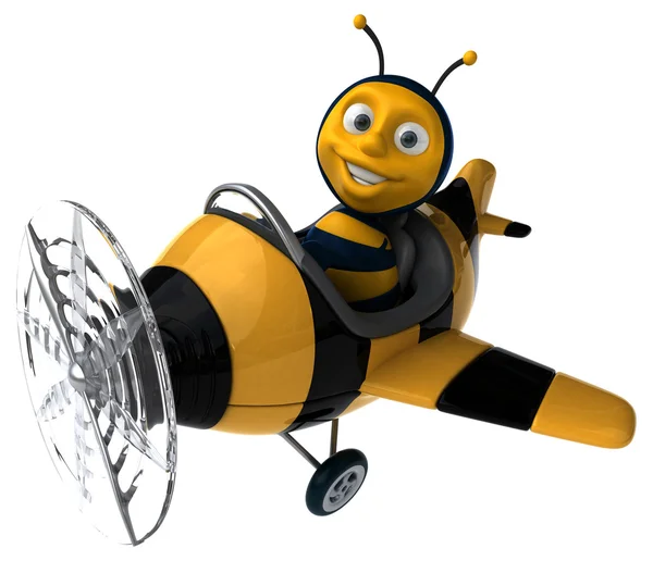 Funny bee in aeroplane — Stock Photo, Image