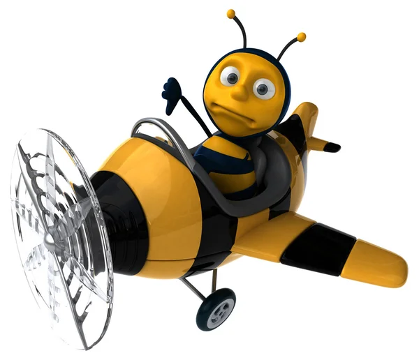 Funny bee in aeroplane — Stock Photo, Image