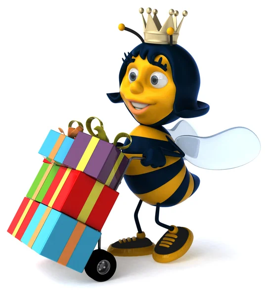 可爱的卡通蜜蜂 — 图库照片