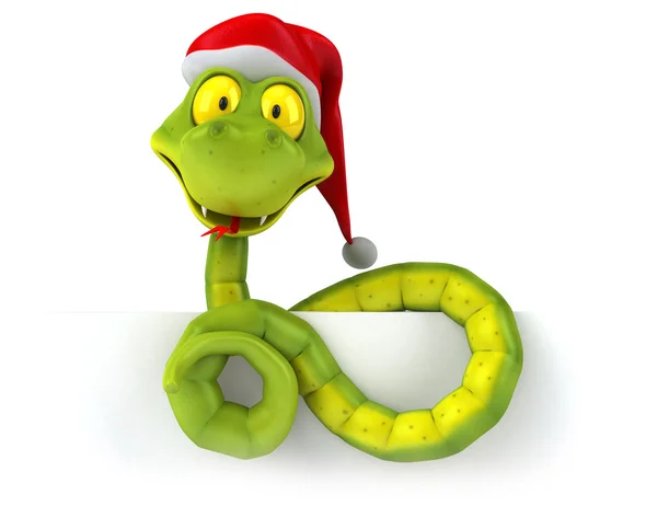 Serpiente divertida en sombrero de santas —  Fotos de Stock