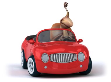 Arabada komik salyangoz