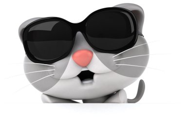 eğlenceli bir karikatür kedi
