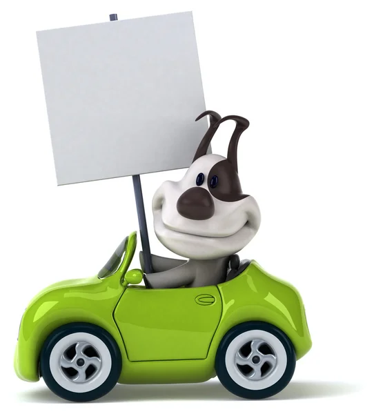 車に変な犬 — ストック写真
