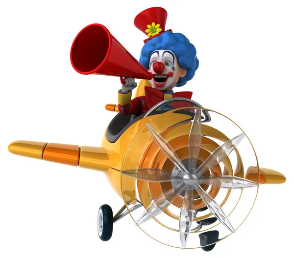 Clown divertente in aereo — Foto Stock