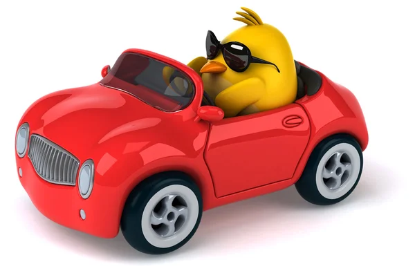 Oiseau jaune en voiture — Photo