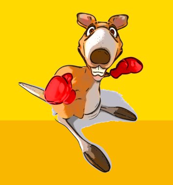 Komik kanguru boks eldiven