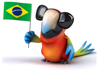 Eğlenceli çizgi film papağan