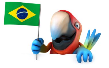 Eğlenceli çizgi film papağan