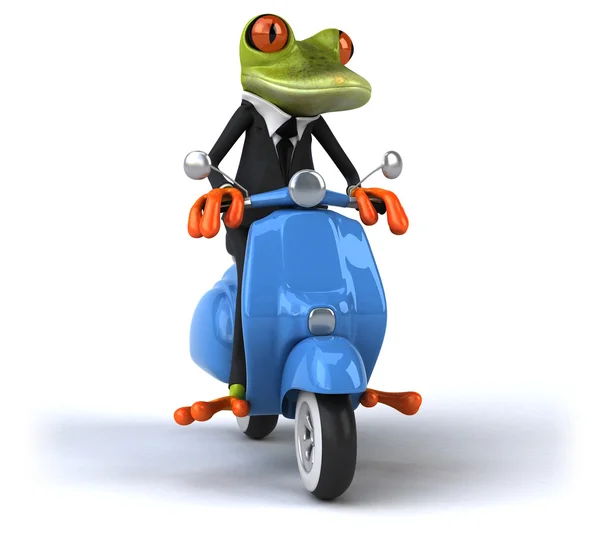 Grenouille amusante sur scooter — Photo