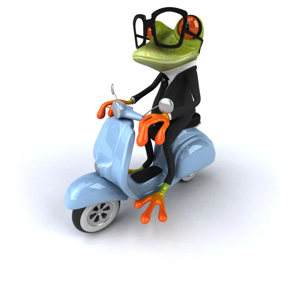 Grenouille amusante sur scooter — Photo