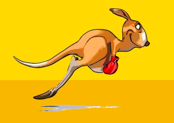 Komik kanguru boks eldiven — Stok fotoğraf